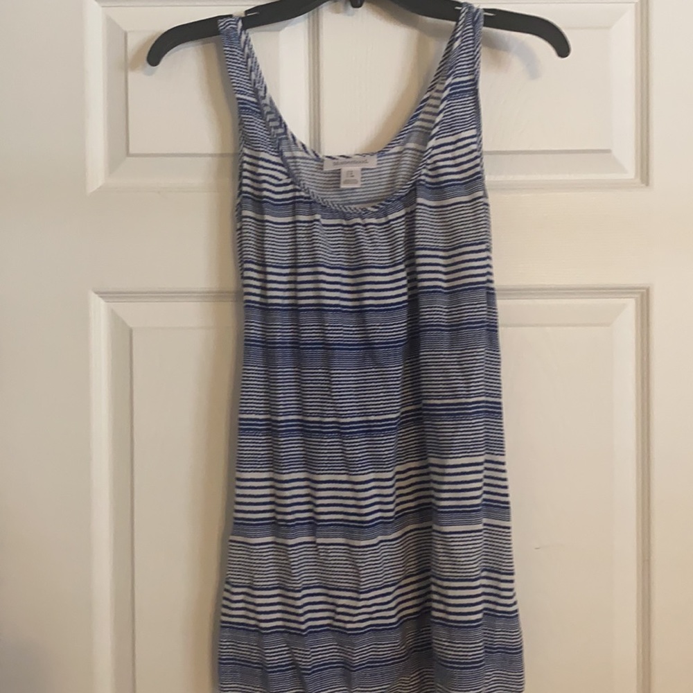 Striped Blue and White Tank Top maternity